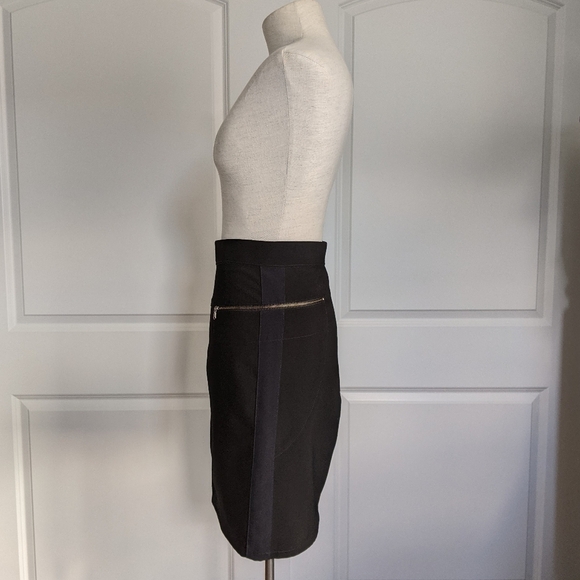 Marc By Marc Jacobs Skirt Mini Exposed Zipper Front Stripe Seams Black 10 EUC - Picture 8 of 15